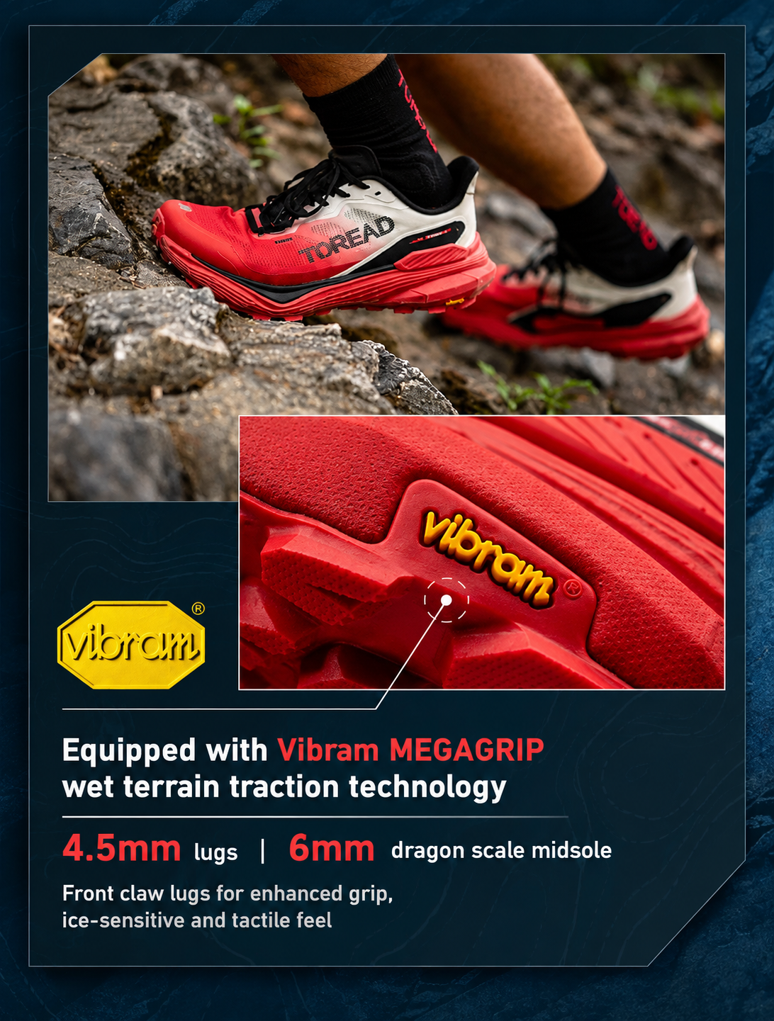 TOREAD Feiyue Pro,  Long Distance Trail Runnging Shoes VIBRAM Outsole